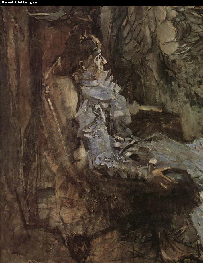 Mikhail Vrubel Lady in a Vilet dress,Portrait of the singer nadezhda zabela-Vrubel